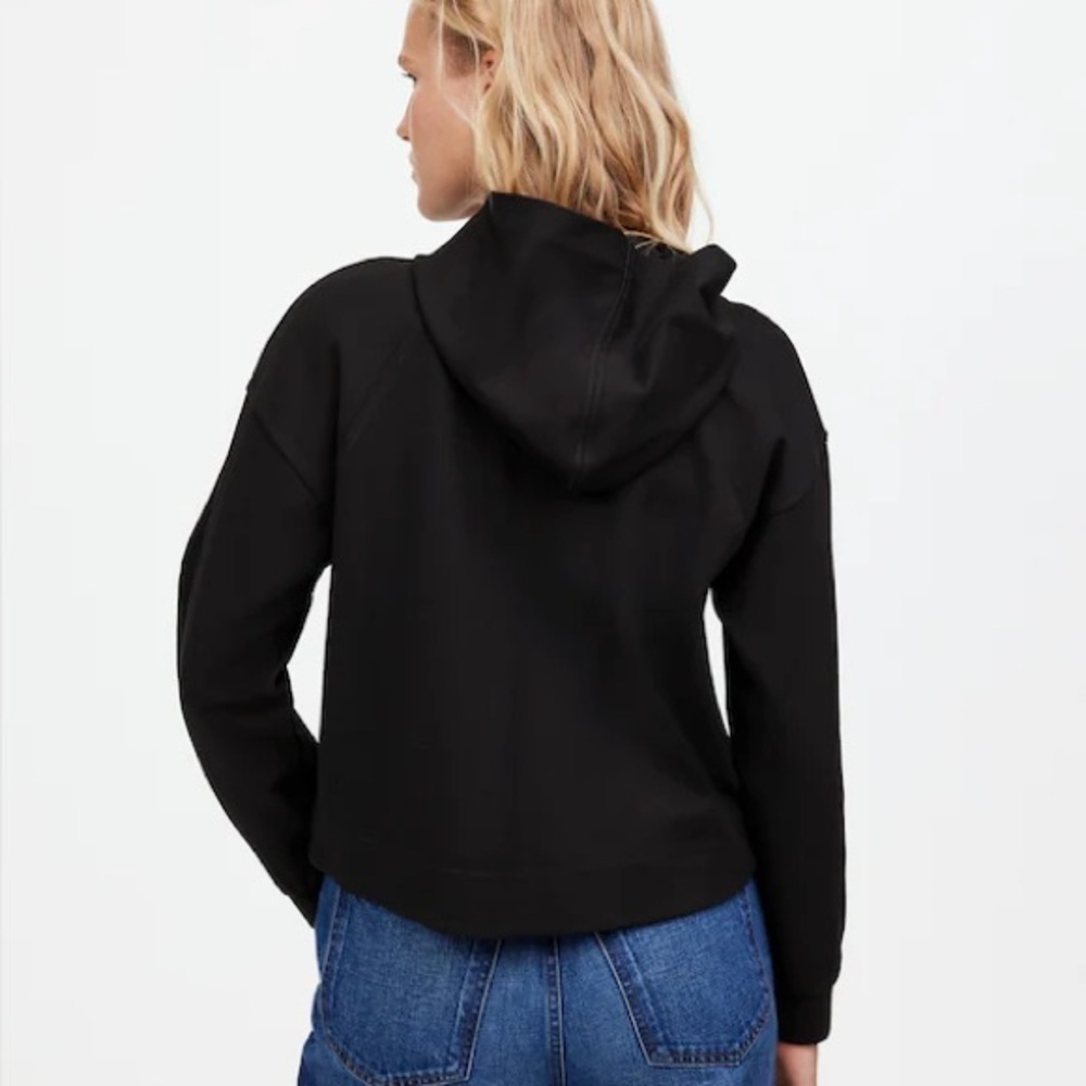 MADEWELL Black Ponte Hoodie Sweatshirt Top Size XXS - Picture 2 of 4
